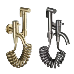 Divisor de Grifo <span class=keywords><strong>para</strong></span> <span class=keywords><strong>Inodoro</strong></span> HOMEDEC, <span class=keywords><strong>Adaptador</strong></span> Doble de 2 Vías, 1 Entrada y 2 Salidas, Válvula de Control Dual, Rociador de Bidé Manual, Acero Inoxidable y Latón - Product Image 1