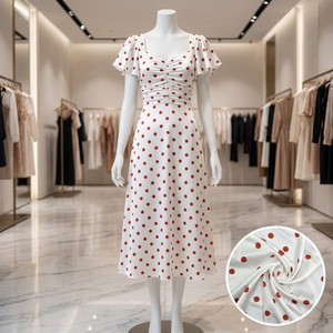<span class=keywords><strong>Tela</strong></span> de Satén Elástica Estampada con Puntos Rojos, Transpirable, de Tamaño Personalizado, para Vestidos de Mujer, Ropa Deportiva, Ropa de Dormir, Primavera/Verano - Product Image 5
