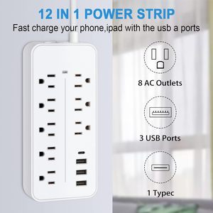 Multiprise USB 8 ports avec hub de charge USB Type-C et prise secteur pour la maison, le bureau et les voyages - Product Image 2