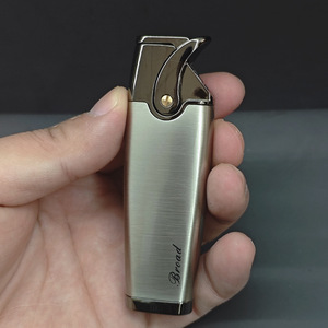 Wholesale Mini Refillable with Butane <b>Gas</b> Metal Windproof Lighter Brushed Silver Engraved Logo Men's Business Gift - Product Image 2