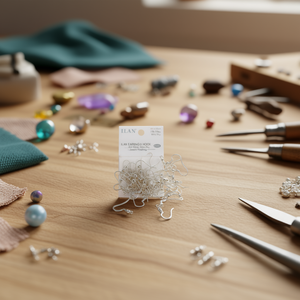 Gancio per Orecchini Ilan 19x20 mm Bianco K 50 Pezzi Componenti per Gioielli - Product Image 3