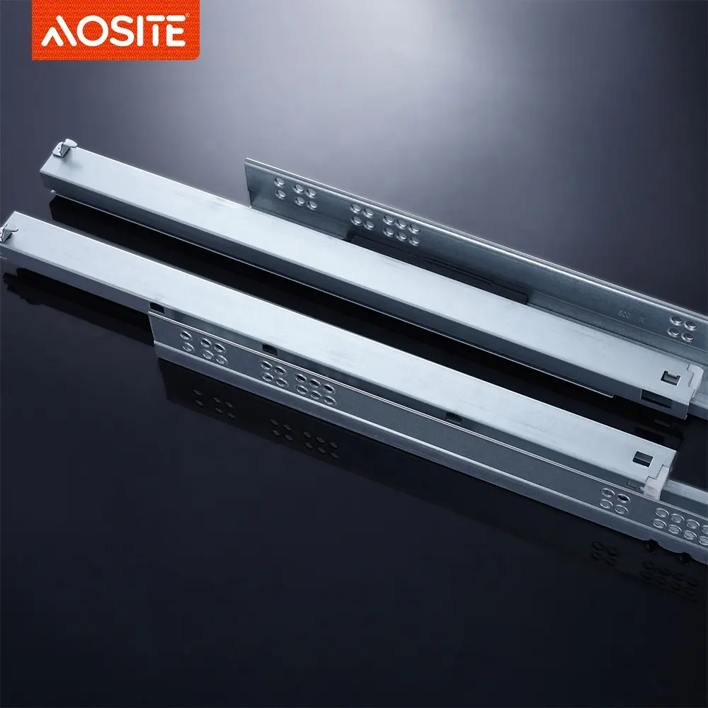 Aosite Factory wholesale Cabinet slides push to open full extension drawer slider rail zinc plated