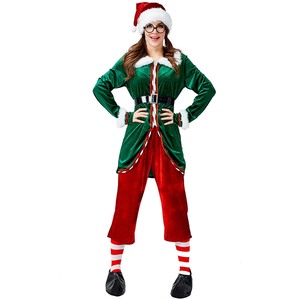 Xmas Party Dress up Femmes Noël Vert <span class=keywords><strong>Elfe</strong></span> Cosplay Tenues pour Fête À Thème FCDR-026 - Product Image 2