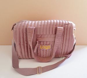 Custom Logo Women's Tote Bags Velvet Minimalist Versatile Carry Ons Luxury Shoulder Bag Gym Travel Duffle Bags - Product Image 1