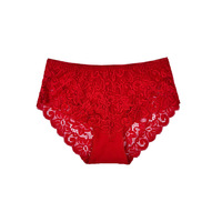 Celana Dalam Wanita Seksi Model Thong Pinggang Rendah Warna Putih Polos Berenda Sepenuhnya dengan Hiasan Scallop Ultra Tipis Nyaman untuk Wanita