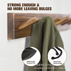 Wall-mounted storage <b>rack</b>, rustic wooden entryway coat <b>rack</b>, hallway <b>shelf</b>, sunglasses and key holder. - Product Image 3