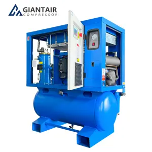 GIANTAIR Professional All In 1 220V/380V/415V Screw Air Compressor In 8/10 Bar With Air Dryer And Tank