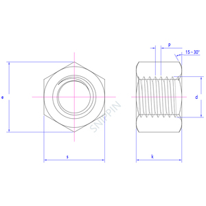 Gb56 Đen Oxit nặng Hex Nut dày thêm dài thô chủ đề cường độ cao Hex khớp nối Nut M16 M18 M20 M22 M24 M27 M30-M48 - Product Image 6