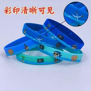 Pulseras de silicona con dibujos de barcos piratas para hombres y mujeres, pulseras decorativas no tóxicas para fiestas y eventos - Product Image 4