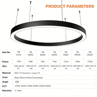 Profilés ronds en aluminium de 800 mm de diamètre, accessoires de lampe sur mesure certifiés pour l'éclairage des bureaux, des halls et des espaces commerciaux
