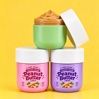 Pot à beurre de cacahuète en PP de qualité alimentaire, 250g, 500g, 500ml, 16oz, à large ouverture, avec couvercle inversé et emballage scellé, pour pâte d'arachide