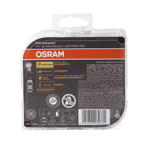 หลอดไฟฮาโลเจนแบบตัดหมอก H11 62211FBR OSRAM 12V 55W หลอดไฟหน้า <span class=keywords><strong>PGJ19</strong></span>-2สีเหลือง2600K ไฟรถยนต์