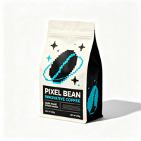 Bolsa de Almacenamiento de Café con Fondo Plano y Cierre de Ocho Lados, con Válvula de Desgasificación de Aire, Impresión UV Personalizada para Marcas de Café