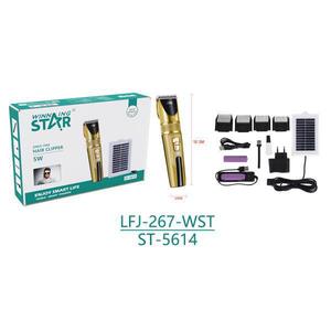 ปัตตาเลี่ยนตัดผม Winning Star 5W ชาร์จไฟด้วยพลังงานแสงอาทิตย์ พกพาสะดวก ใช้ในบ้านได้ พร้อมอุปกรณ์เสริม ตัวเครื่องโลหะ แบตเตอรี่ Li-ion - Product Image 1
