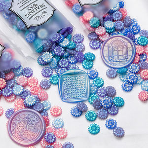 100 قطعة من حبيبات شمع الختم اللامعة بألوان قوس قزح، مسحوق ذهبي متعدد الألوان، حبيبات شمع ختم ملونة وبراقة - Product Image 3