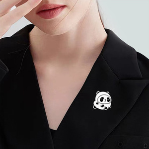 Broches de panda lindos al estilo chino, broches de oso de dibujos animados, insignias metálicas de tendencia nacional, <span class=keywords><strong>ropa</strong></span> para parejas, bolsos y accesorios. - Product Image 2