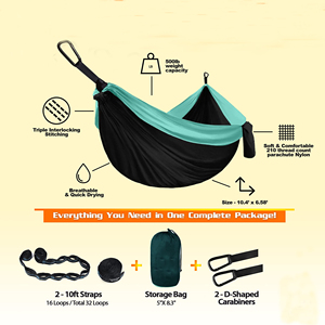 <span class=keywords><strong>Hamaca</strong></span> plana de refugio portátil de nailon ultraligero, correas de árbol para acampar al aire libre, senderismo, viajes, y columpio mochilero, tienda de Hamacas - Product Image 4