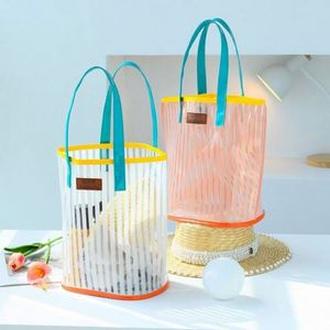 2025 Summer Sea Colorful <b>Letter</b> Printing Clear Pvc <b>Plastic</b> Tote Bag Jelly Travel Shoulder Beach Bags - Product Image 5