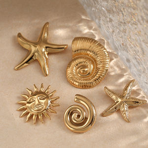 CLIOROカスタマイズ可能なステンレス鋼ブローチ女性用ハイエンドオーシャンシリーズシェルサンデザインパーソナライズされた女性のファッション - Product Image 1