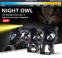 Carolyn Owl Desig, accesorios para sistema de iluminación de motocicleta, Led luz auxiliar, haz Alto y Bajo, Mini luces de conducción de dos colores
