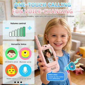 วิทยุสื่อสารวิดีโอสำหรับเด็ก A3 สีฟ้าชมพู ของเล่นกลางแจ้งขนาดเล็กพร้อมคุณสมบัติป้องกันฝุ่นสำหรับการสื่อสารระหว่างพ่อแม่และลูก - Product Image 4