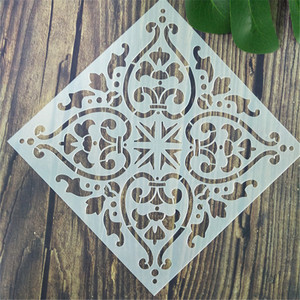 Stencil per Piastrelle in PET Personalizzabile, Durevole ed Ecologico, Modello Floreale Vintage Simmetrico 40g/<span class=keywords><strong>m</strong></span> per Pavimenti, Pareti, Legno, Fai-da-Te, Casa - Product Image 3