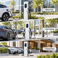 Station de recharge AC commerciale pour véhicules électriques, montage au sol, IP54, CE, TUV, CB, 22kW, 44kW, chargeur de voiture électrique, parking public, fournisseur OEM ODM
