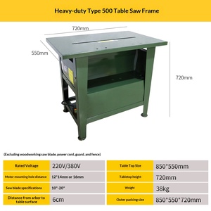 Scie à table horizontale industrielle triphasée pour le travail du bois 3KW/4KW 380V avec support arrière pour scie circulaire de bureau - Product Image 6