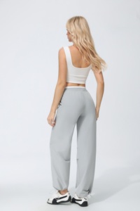 Pantaloni Yoga a Vita Alta con Tasche Cargo, Chiusura con Cordoncino, Traspiranti in Spandex e Poliestere, Stile a Lunghezza Intera - Product Image 5
