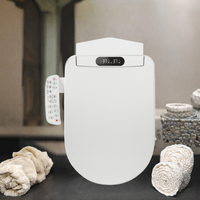 Siège de toilette intelligent en plastique en forme de U allongé avec bidet intégré, design moderne à ouverture frontale pour le lavage des fesses, alimentation CA 110V-220V, garantie 1 an