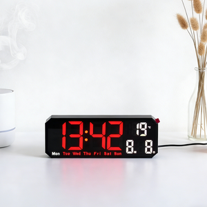 นาฬิกาปลุกดิจิตอล LED อเนกประสงค์ทันสมัย นาฬิกาตั้งโต๊ะอัจฉริยะ นาฬิกาตั้งโต๊ะ USB สำหรับตกแต่ง<span class=keywords><strong>บ้าน</strong></span>และสำนักงาน - Product Image 4
