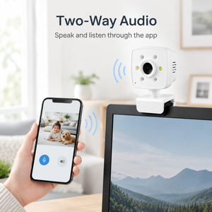 Caméra de surveillance pour bébé 1080P WiFi, caméra de sécurité intérieure, panoramique/inclinaison, audio bidirectionnel, vision nocturne, mini caméra web, prise en charge OEM ODM - Product Image 1