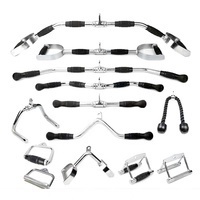 Barre de presse pour triceps en acier robuste avec poignée en caoutchouc antidérapante V Bar Cable Attachment Fitness Equipment Accessory
