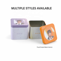 Boîte en fer blanc carrée personnalisée pour gâteaux de lune, conteneur métallique pour biscuits et pâtisseries avec couvercle, emballage cadeau en gros