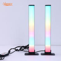 Lot de 2 lumières d'ambiance de jeu LED RGB intelligentes contrôlées par application et télécommande avec synchronisation musicale pour la décoration d'appartement