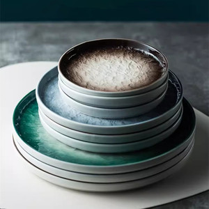 Platos de Porcelana Japonesa Mate con Patrón de Piedra, Redondos, para Bistec, <span class=keywords><strong>Sushi</strong></span>, Platos de Cena para Restaurante - Product Image 2
