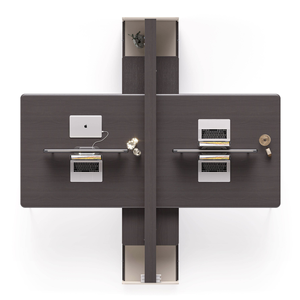 Escritorio de oficina ejecutivo de pie modular de madera maciza de lujo contemporáneo muebles de cubículo de alta calidad - Product Image 3