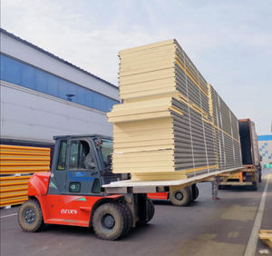 Panel sándwich de lana de roca de acero prefabricado de diseño moderno y ligero, ignífugo, insonorizado, aislamiento térmico, techo de pared ecológico - Product Image 5