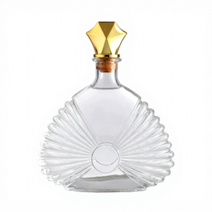 Nouveau design 750ml bouteille en verre de vin rouge plat rectangulaire client <span class=keywords><strong>XO</strong></span> Brandy whisky <span class=keywords><strong>rhum</strong></span> bouteille de gin avec bouchon en liège - Product Image 1