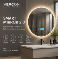 Miroir de salle de bain intelligent avec éclairage LED, écran tactile, Bluetooth, anti-buée, fabricant OEM/ODM
