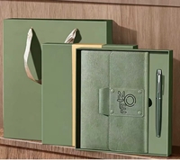 Coffret Cadeau Carnet et Stylo en PU Orange pour Cadeaux d'Affaires OEM, Papeterie de Bureau et Commandes Promotionnelles en Gros