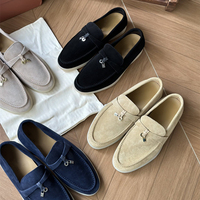 Mocassins plats de luxe pour femmes en cuir véritable style italien, confortables avec semelle extérieure en caoutchouc souple, chaussures de conduite décontractées pour femmes