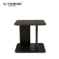 Table basse portable moderne en placage fumé de luxe léger 50x50 pour le salon de la maison