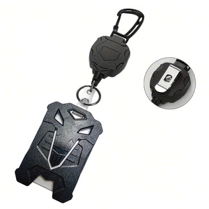 Nouvelle sangle mousqueton avec grande protection, câble en acier épaissi, enrouleur de badge tactique robuste rétractable, boucle à tirage facile - Product Image 1