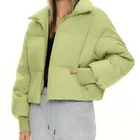 Manteau d'hiver matelassé simple pour femme 2026, coupe ample, réversible, en nylon, avec logo et détails boutonnés
