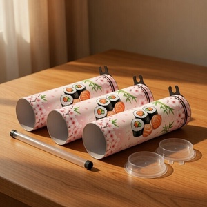 Empaque Personalizado Estilo Japonés Push Pop para Sushi, <span class=keywords><strong>Tubo</strong></span> <span class=keywords><strong>de</strong></span> <span class=keywords><strong>Papel</strong></span> <span class=keywords><strong>Kraft</strong></span> Cilíndrico para Llevar, Envolver y Almacenar Rollos - Product Image 5