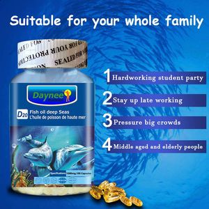 Integratore sanitario Daynee olio di pesce Deep Seas Softgel Capsule Omega 3 olio di pesce Gel morbido per DHA EPA salute del cervello - Product Image 3