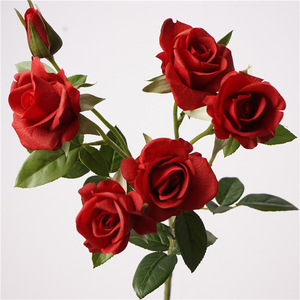 Ventes en gros de fleurs artificielles en latex, roses artificielles, roses de <span class=keywords><strong>jardin</strong></span> multi-têtes, toucher réaliste, hydratées, pour mariage et fête - Product Image 6