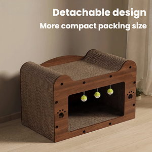 Maison pour <span class=keywords><strong>chat</strong></span> en carton ondulé de luxe, durable, écologique, sans formaldéhyde, lit pour animaux de compagnie d'intérieur, emballage en carton, mobilier pour chaton - Product Image 1