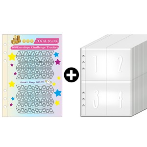 Vente en gros de 100 enveloppes pour l'épargne et le défi des accessoires de reliure Enveloppe transparente avec quatre pochettes numérotées Design Tracker - Product Image 5